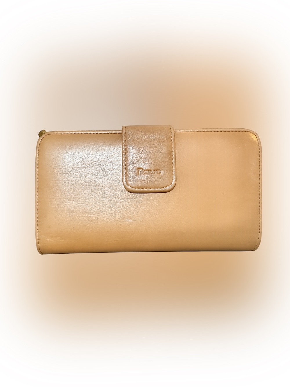 ROLFS Brown Leather Zip Around Checkbook Wallet Organizer Clutch‎ Womens